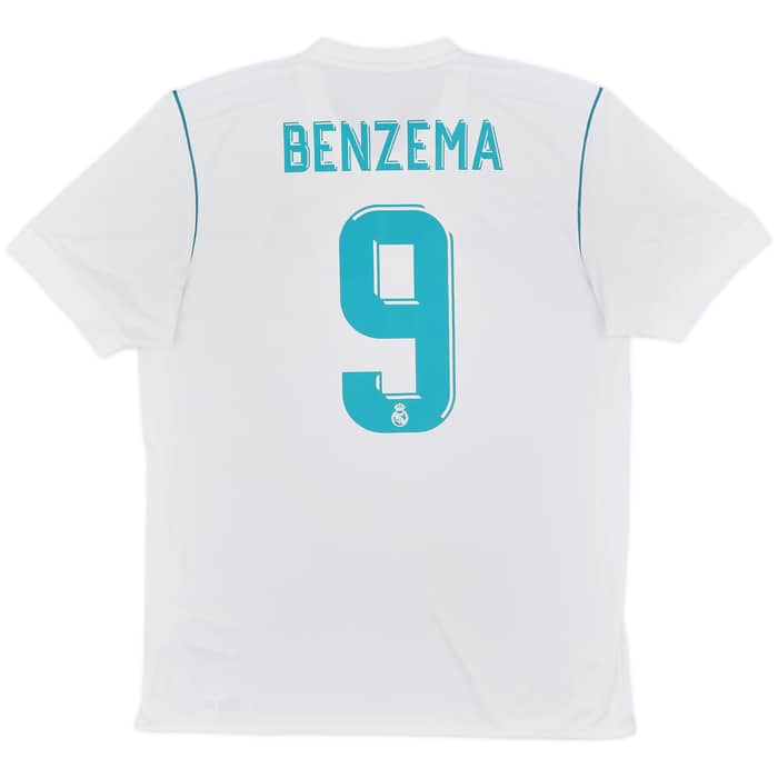 2017-18 Real Madrid Home Shirt Benzema #9 - 9/10 - (L)