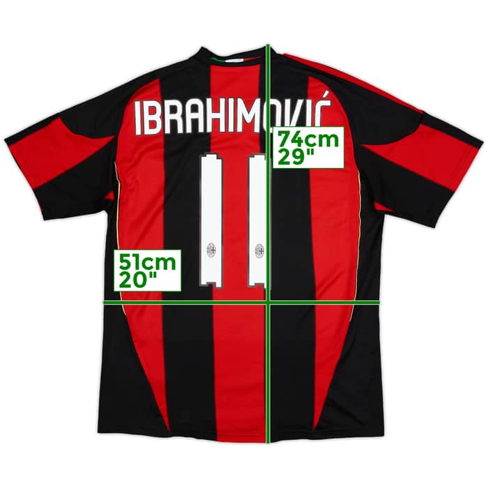 2010-11 AC Milan Home Shirt Ibrahimovic #11 - 8/10 - (M)