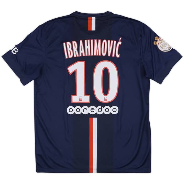 2014-15 Paris Saint-Germain Home Shirt Ibrahimovic #10 - 8/10 - (L)