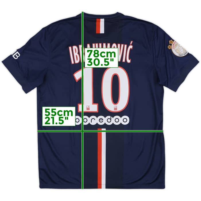 2014-15 Paris Saint-Germain Home Shirt Ibrahimovic #10 - 8/10 - (L)