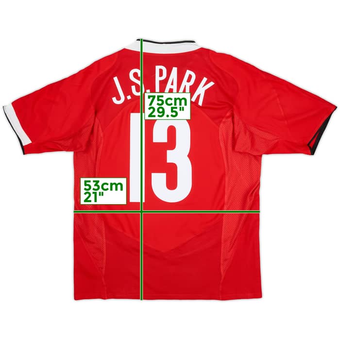 2004-06 Manchester United Home Shirt J.S.Park #13 - 8/10 - (M)