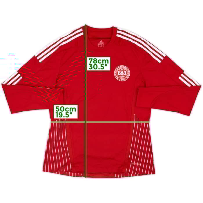 2007-10 Denmark Player Issue Home L/S Shirt - 8/10 - (L)