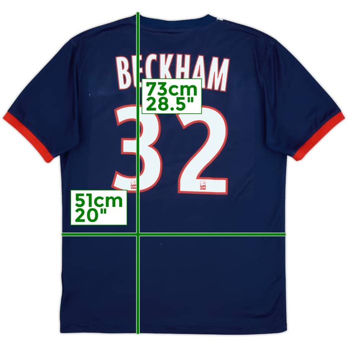 2013-14 Paris Saint-Germain Home Shirt Beckham #32 - 6/10 - (M)