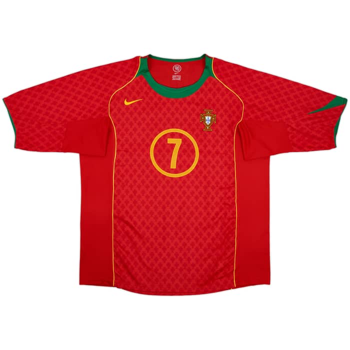 2004-06 Portugal Home Shirt Figo #7 - 10/10 - (XXL)