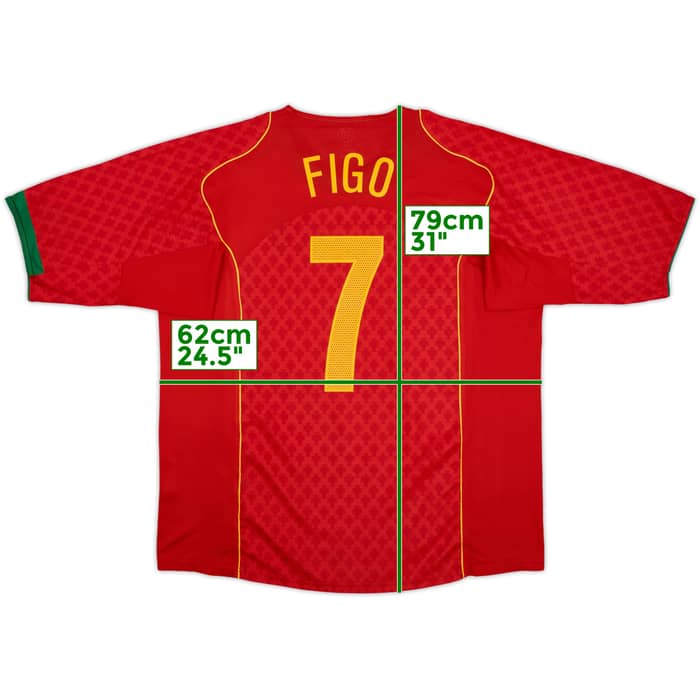 2004-06 Portugal Home Shirt Figo #7 - 10/10 - (XXL)