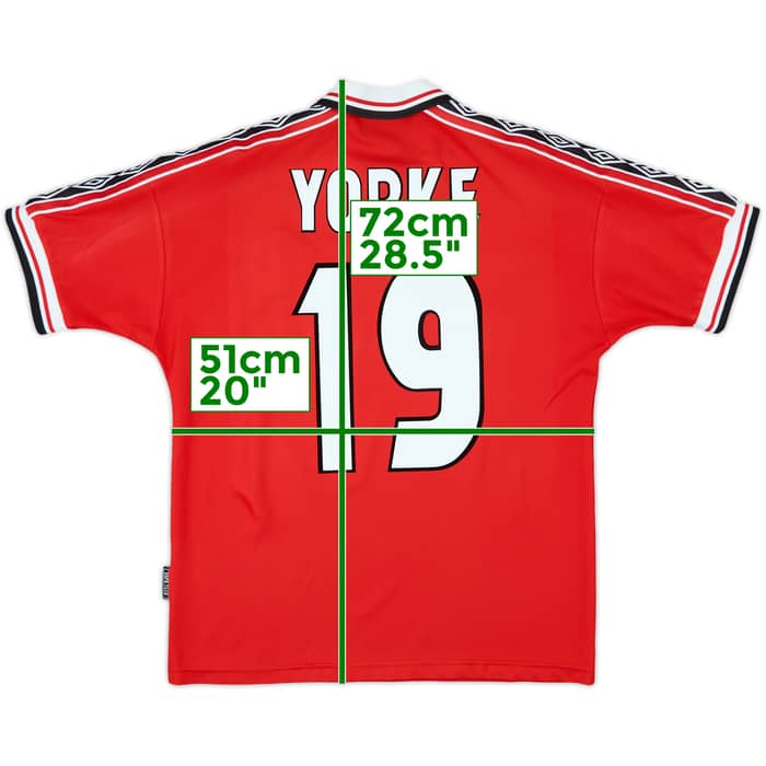 1998-00 Manchester United Home Shirt Yorke #19 - 9/10 - (M)