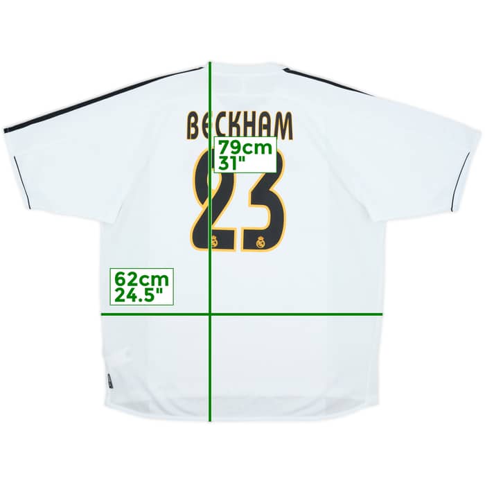 2003-04 Real Madrid Home Shirt Beckham #23 - 7/10 - (XL)