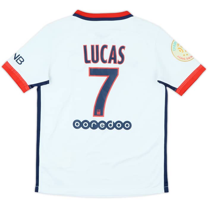 2015-16 Paris Saint-Germain Away Shirt Lucas #7 - 7/10 - (M.Boys)