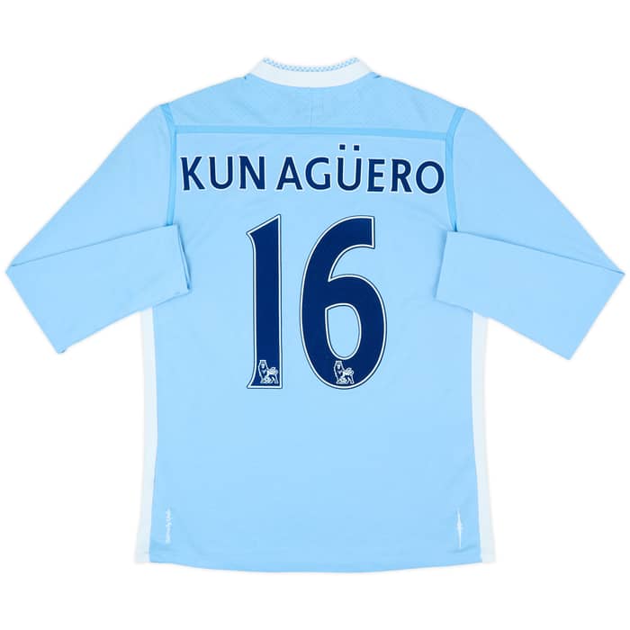 2011-12 Manchester City Home L/S Shirt Kun Aguero #16 - 6/10 - (M)