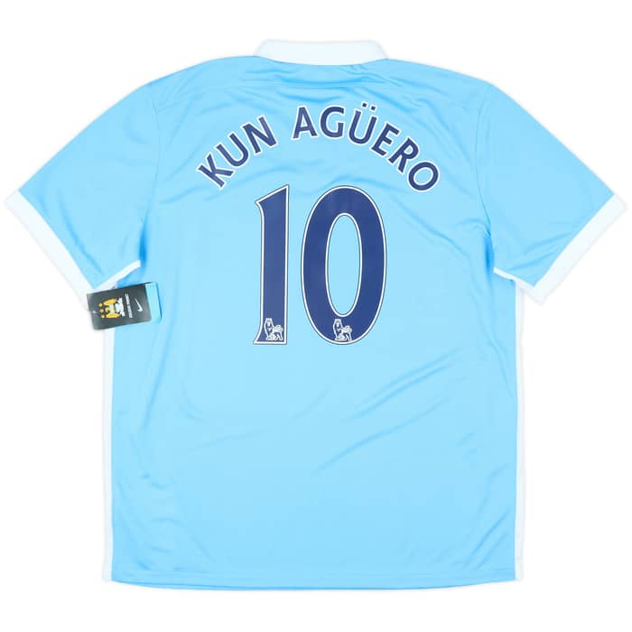 2015-16 Manchester City Home Shirt Kun Aguero #10 (XL)
