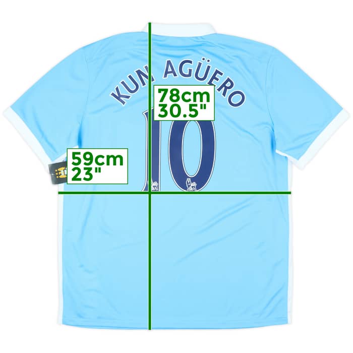 2015-16 Manchester City Home Shirt Kun Aguero #10 (XL)