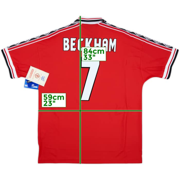 1998-00 Manchester United Home Shirt Beckham #7 (XL)