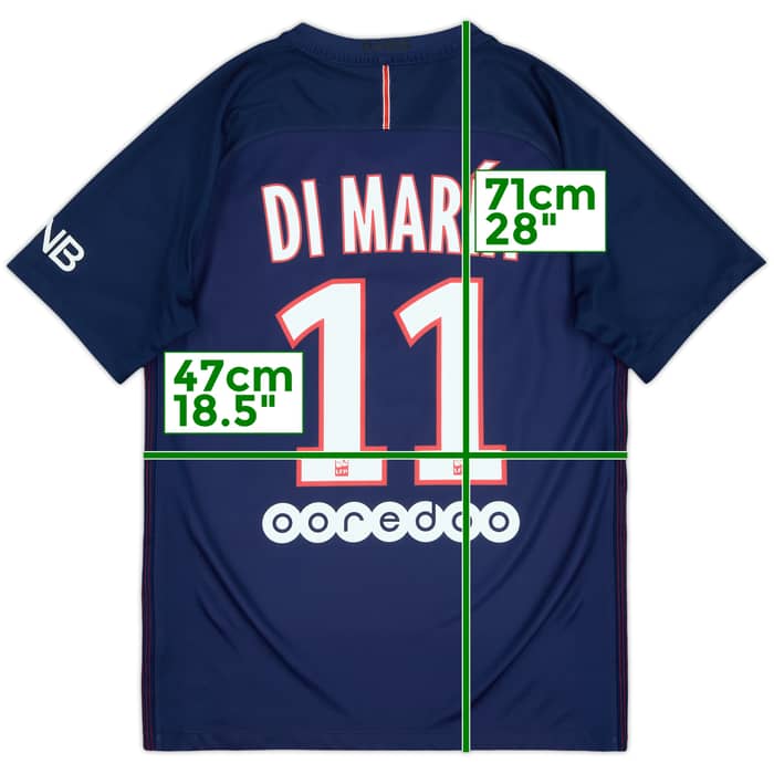 2016-17 Paris Saint-Germain Home Shirt Di Maria #11 - 7/10 - (S)