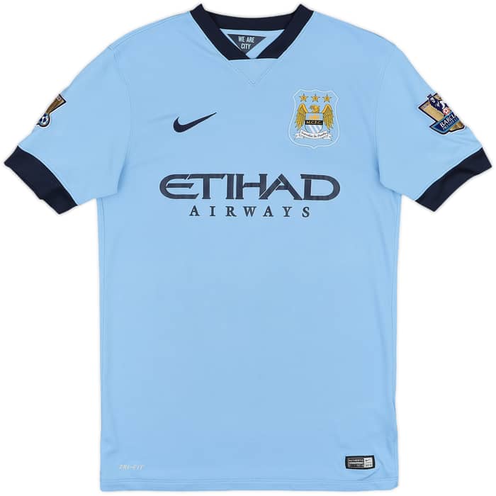 2014-15 Manchester City Home Shirt Silva #21 - 8/10 - (M)