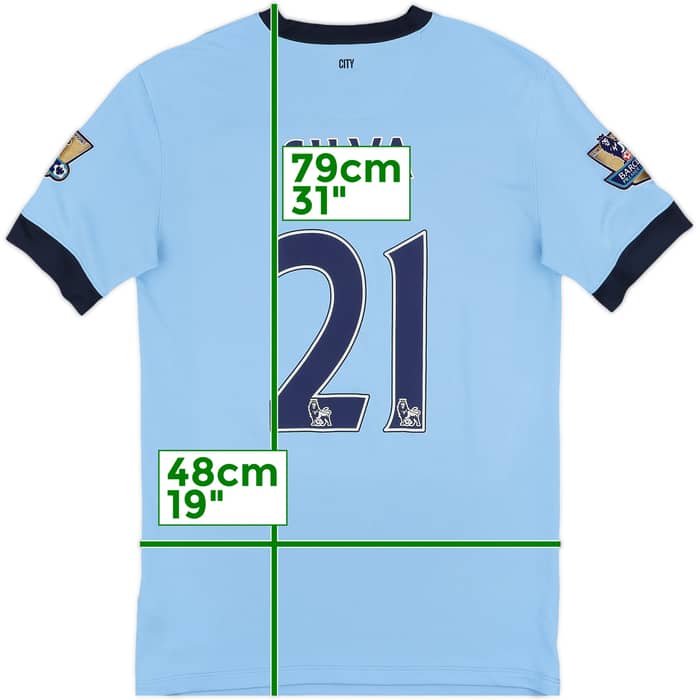 2014-15 Manchester City Home Shirt Silva #21 - 8/10 - (M)