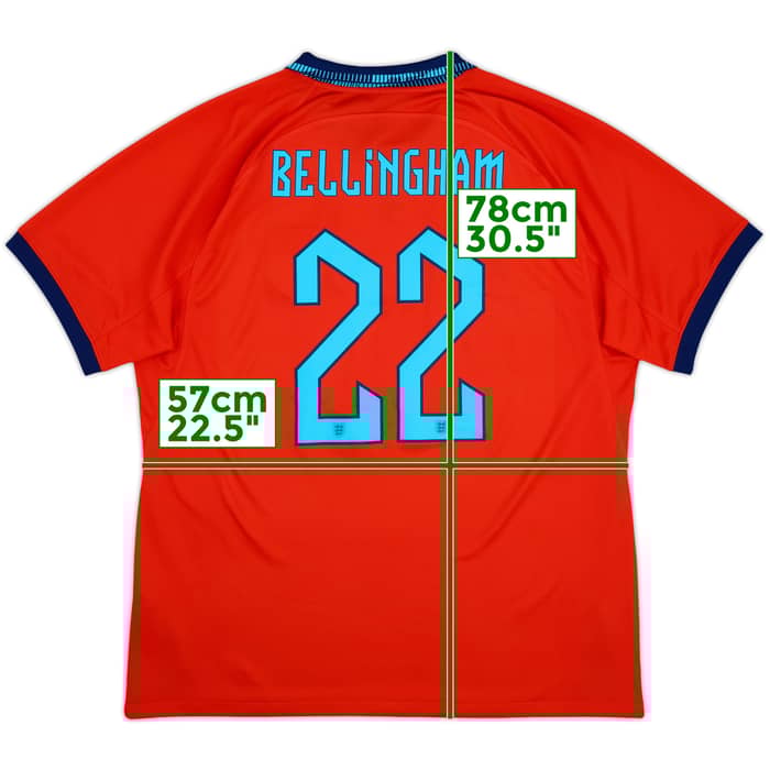 2022-23 England Away Shirt Bellingham #22 - 9/10 - (XL)