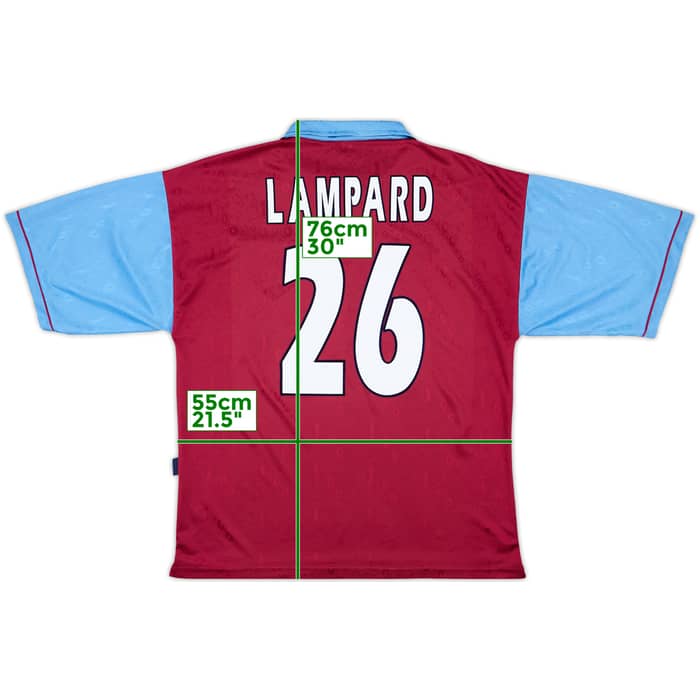 1995-97 West Ham Centenary Home Shirt Lampard #26 - 8/10 - (L)