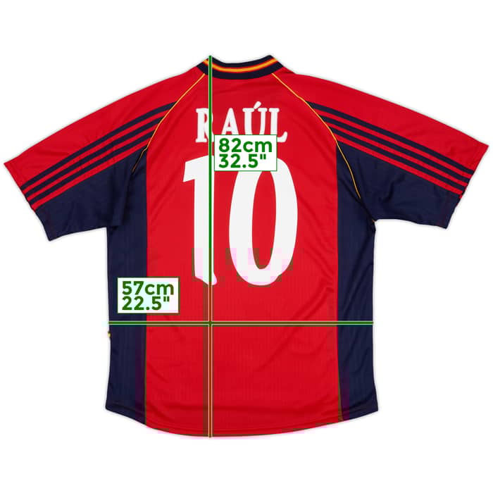 1998-99 Spain Home Shirt Raul #10 - 10/10 - (L)