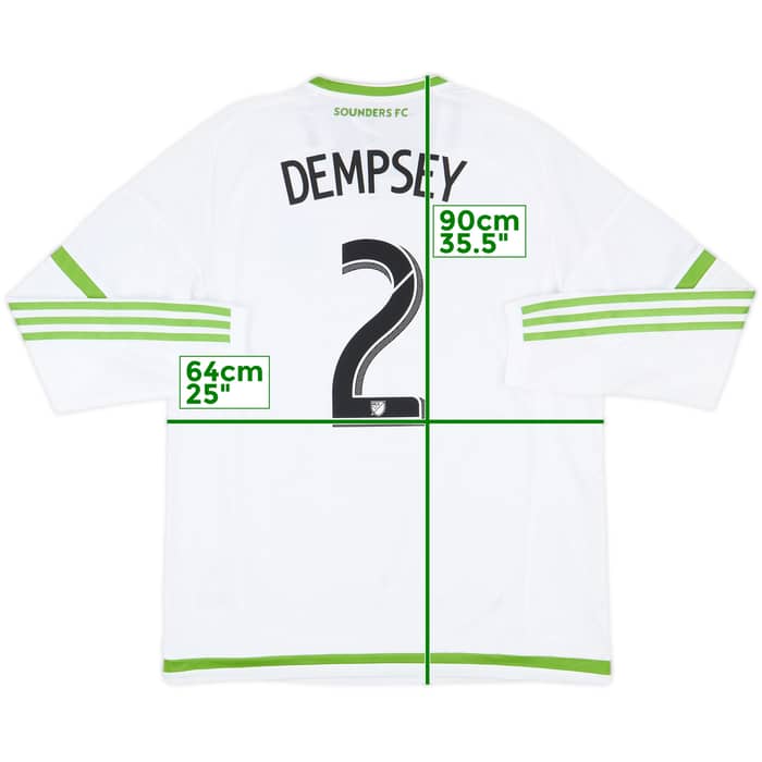 2015 Seattle Sounders Player Issue Away L/S Shirt Dempsey #2 (XL)