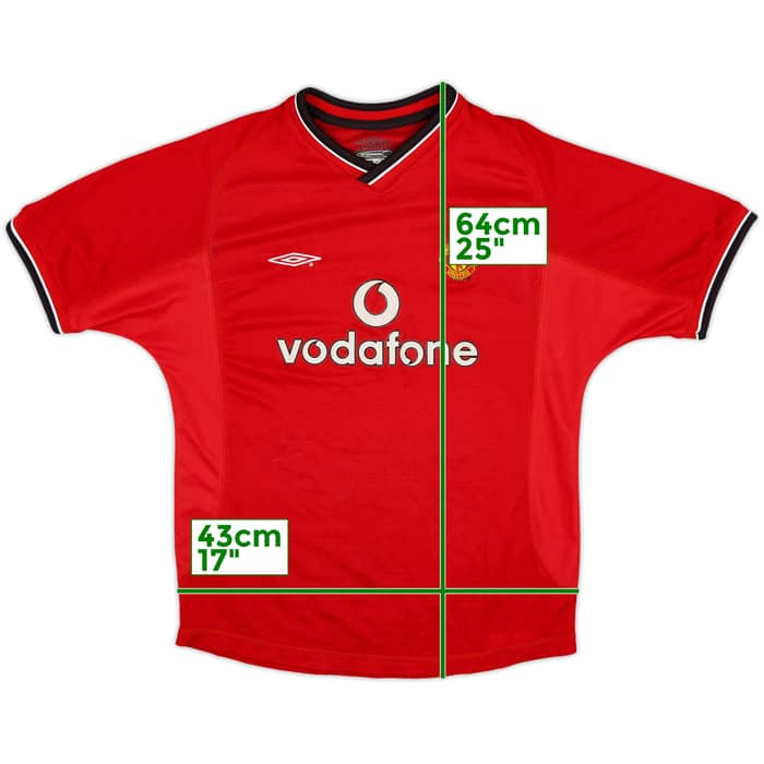 2000-02 Manchester United Home Shirt - 9/10 - (L.Boys)