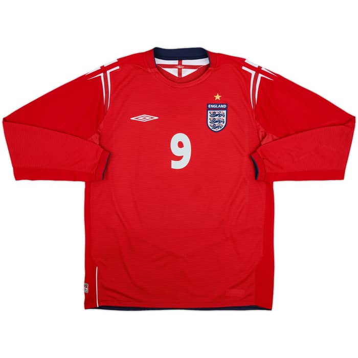 2004-06 England Away L/S Shirt Rooney #9 - 10/10 - (L)