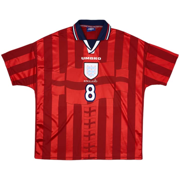 1997-99 England Away Shirt Gascoigne #8 - 10/10 - (XXL)