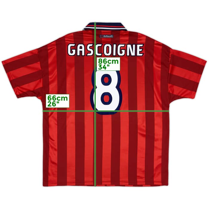 1997-99 England Away Shirt Gascoigne #8 - 10/10 - (XXL)