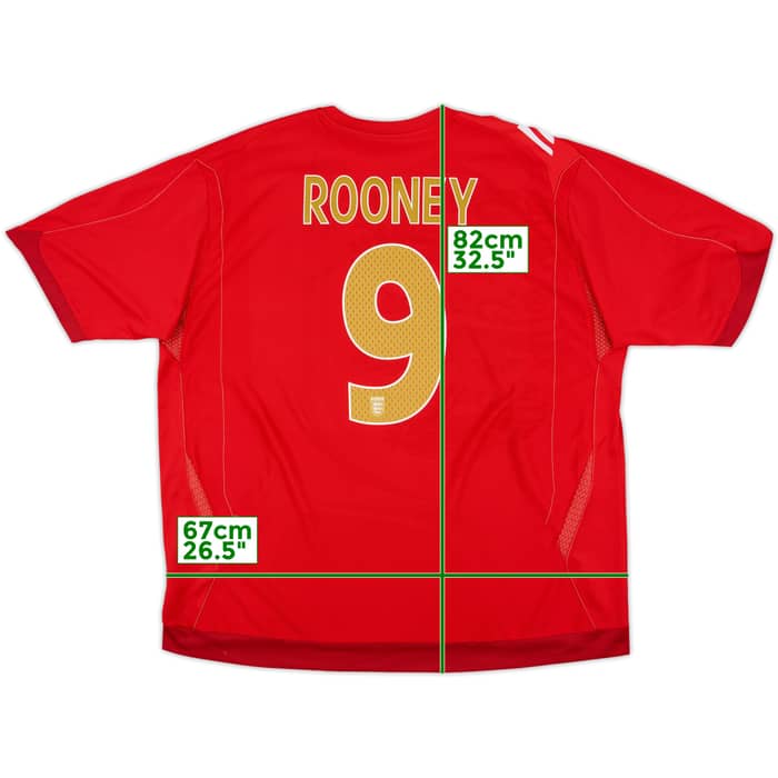 2006-08 England Away Shirt Rooney #9 - 8/10 - (3XL)