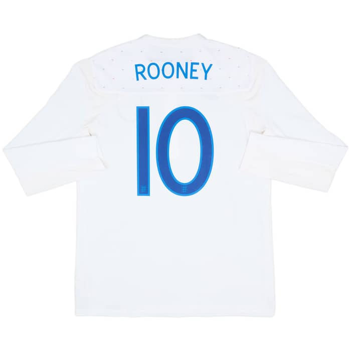 2010-11 England Home L/S Shirt Rooney #10 - 10/10 - (L)