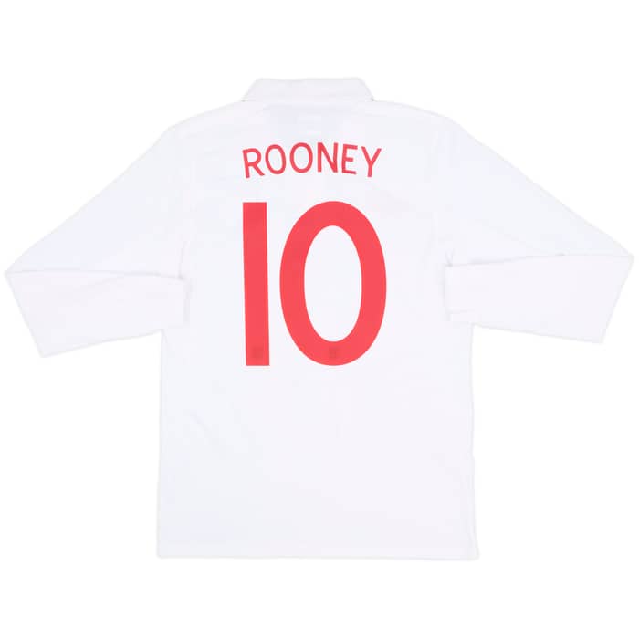 2009-10 England Home L/S Shirt Rooney #10 - 9/10 - (S)