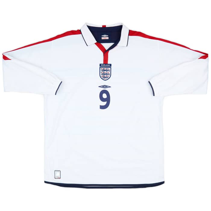 2003-05 England Home L/S Shirt Rooney #9 - 8/10 - (XL)