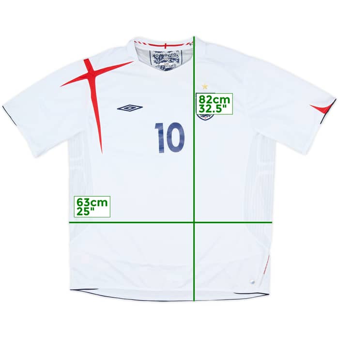 2005-07 England Home Shirt #10 - 6/10 - (XXL)