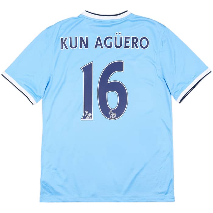 2013-14 Manchester City Home Shirt Kun Aguero #16 - 8/10 - (M)