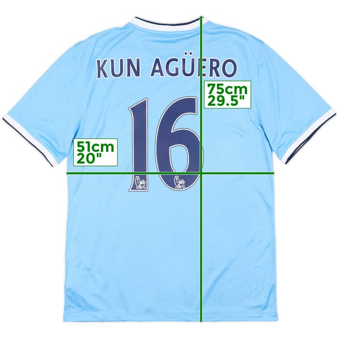2013-14 Manchester City Home Shirt Kun Aguero #16 - 8/10 - (M)