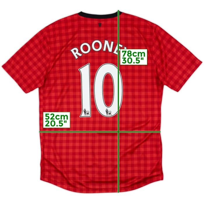 2012-13 Manchester United Home Shirt Rooney #10 - 7/10 - (L)