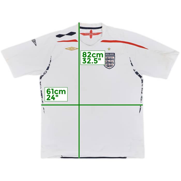2007-09 England Home Shirt - 5/10 - (XXL)
