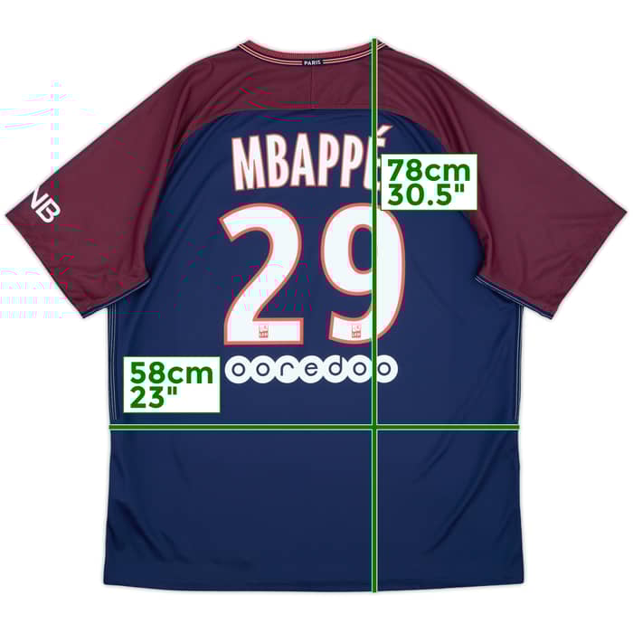 2017-18 Paris Saint-Germain Home Shirt Mbappe #29 - 9/10 - (XL)