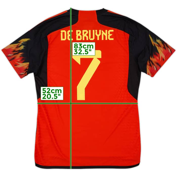 2022-23 Belgium Authentic Home Shirt De Bruyne #7 - 7/10 - (L)