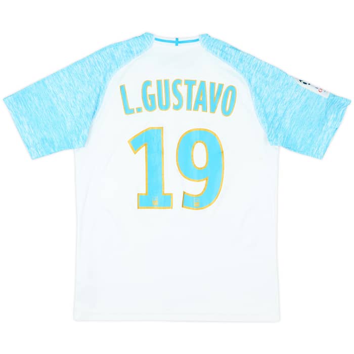 2017-18 Olympique Marseille Home Shirt L.Gustavo #19 - 5/10 - (M)