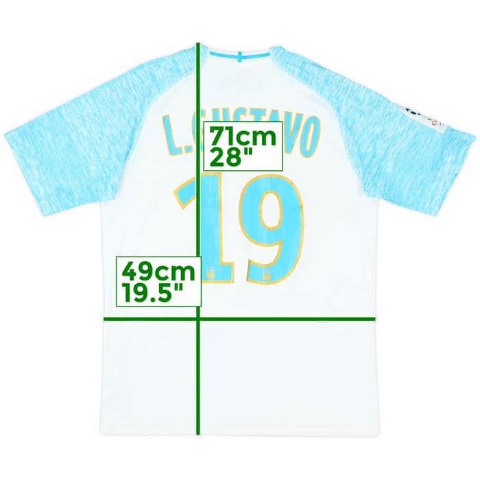 2017-18 Olympique Marseille Home Shirt L.Gustavo #19 - 5/10 - (M)