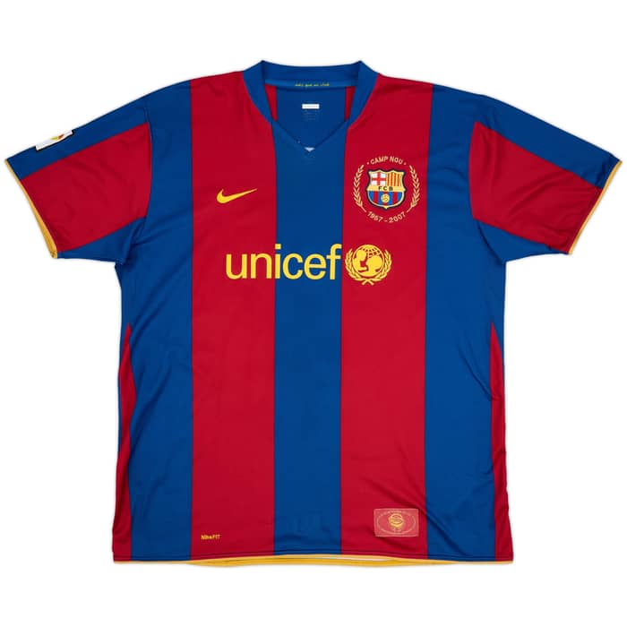 2007-08 Barcelona Home Shirt Ronaldinho #10 - 7/10 - (XXL)