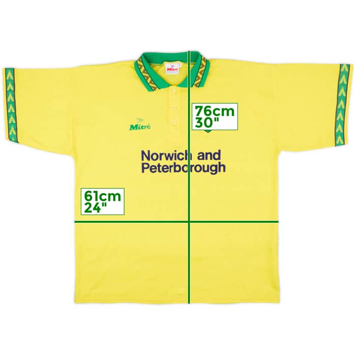 1994-96 Norwich Home Shirt - 9/10 - (XL)