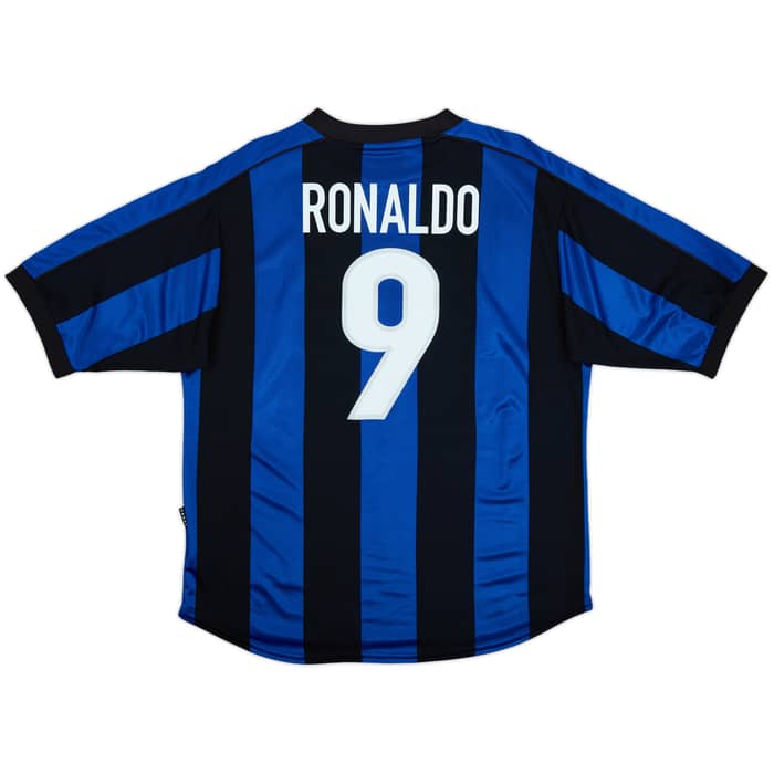 1999-00 Inter Milan Home Shirt Ronaldo #9 - 8/10 - (L)