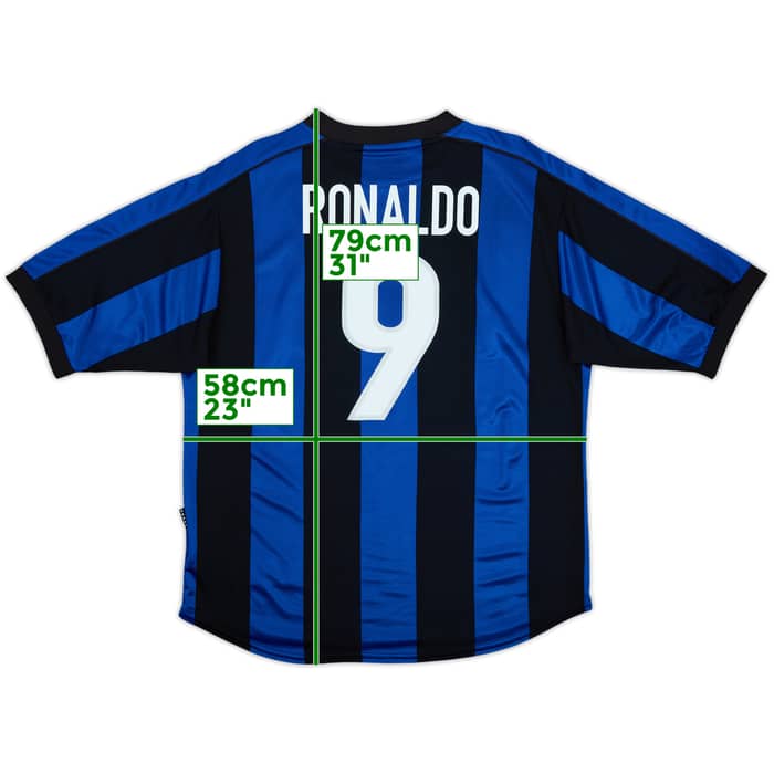 1999-00 Inter Milan Home Shirt Ronaldo #9 - 8/10 - (L)