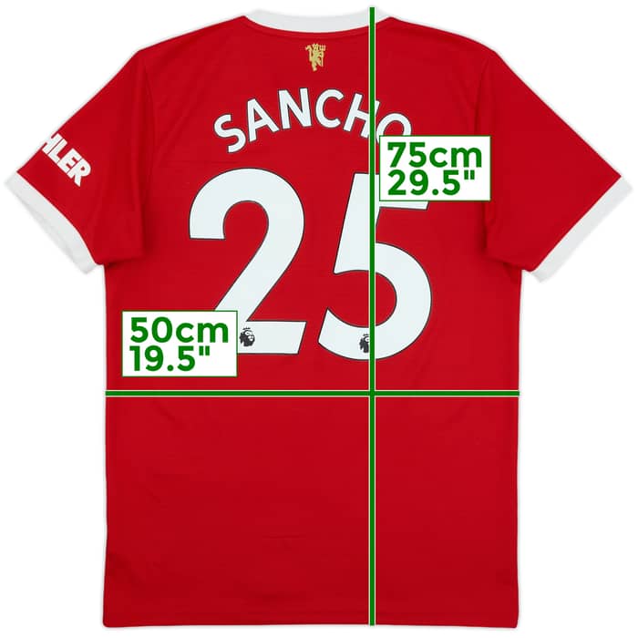 2021-22 Manchester United Home Shirt Sancho #25 - 8/10 - (M)