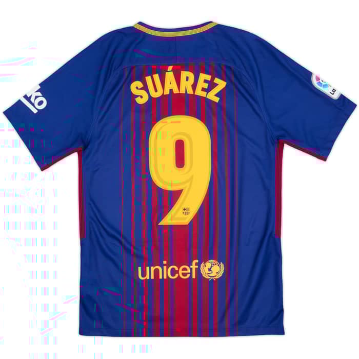 2017-18 Barcelona Home Shirt Suarez #9 - 8/10 - (S)