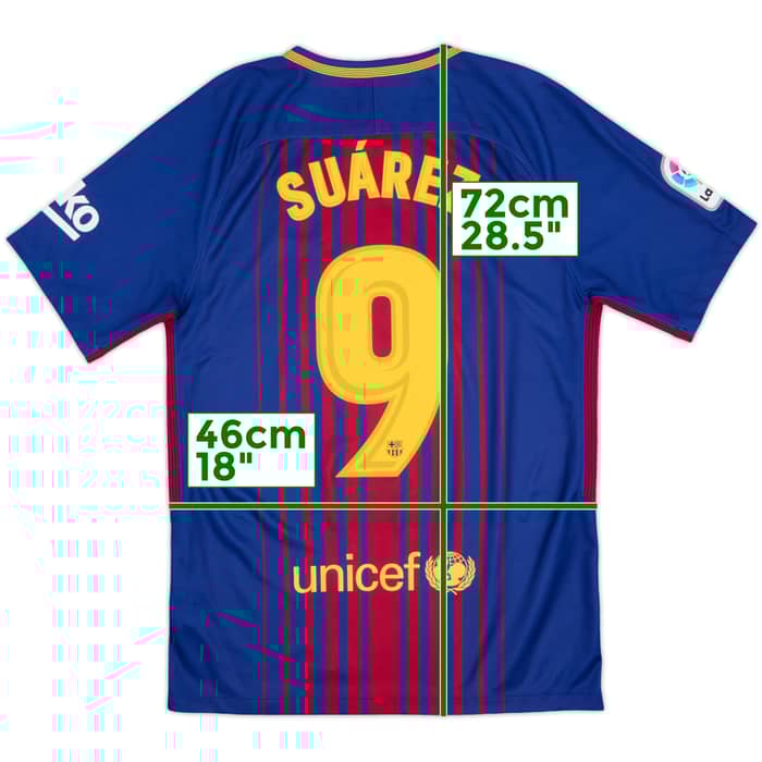 2017-18 Barcelona Home Shirt Suarez #9 - 8/10 - (S)