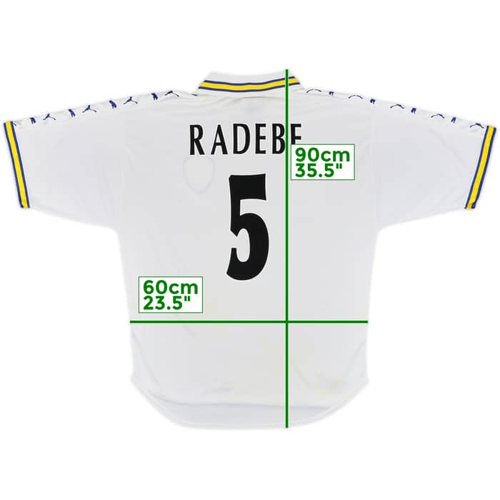 1998-00 Leeds United Home Shirt Radebe #5 - 7/10 - (L)