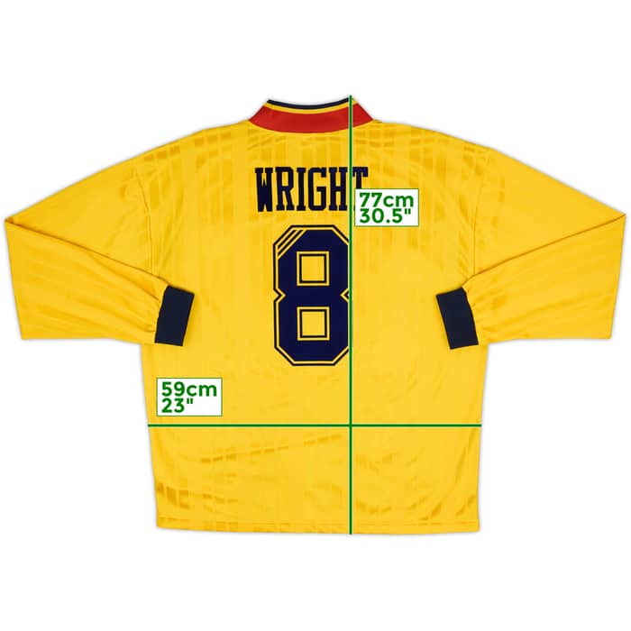 2021-22 Arsenal adidas Retro 1993-94 Away L/S Shirt Wright #8 - 10/10 - (L)