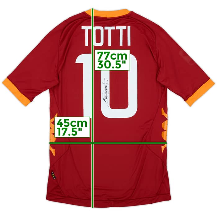 2011-12 Roma Signed Home Shirt Totti #10 - 5/10 - (XL)